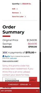D'youville Saints coupon verification screenshot
