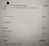 Earasers coupon verification screenshot