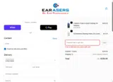 Earasers coupon verification screenshot