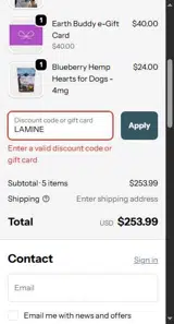 LAMINE coupon verification screenshot