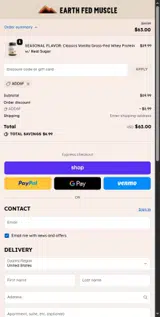 Earth Fed Muscle coupon verification screenshot