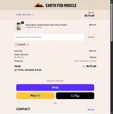Earth Fed Muscle coupon verification screenshot