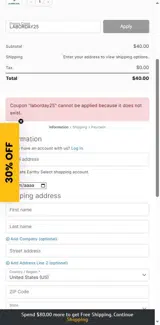 Earthy Select coupon verification screenshot