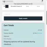 beard25 coupon verification screenshot