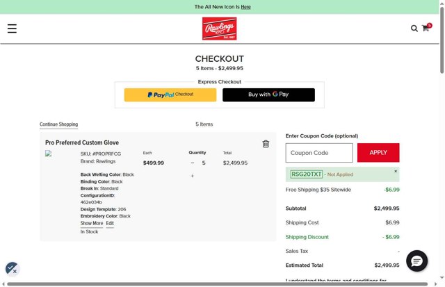 Easton checkout page showing Easton coupon code box | Screenshot taken by SimplyCodes community member on Aug 21, 2025
