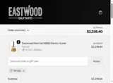Eastwood Guitars coupon verification screenshot
