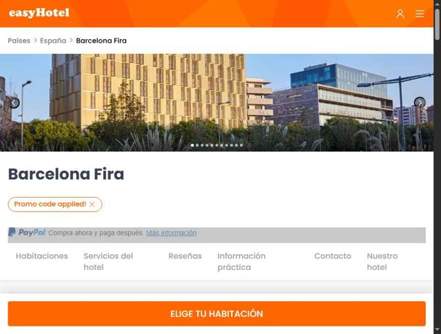EasyHotel checkout page showing EasyHotel promo code box | Screenshot taken by SimplyCodes community member on Jul 14, 2025