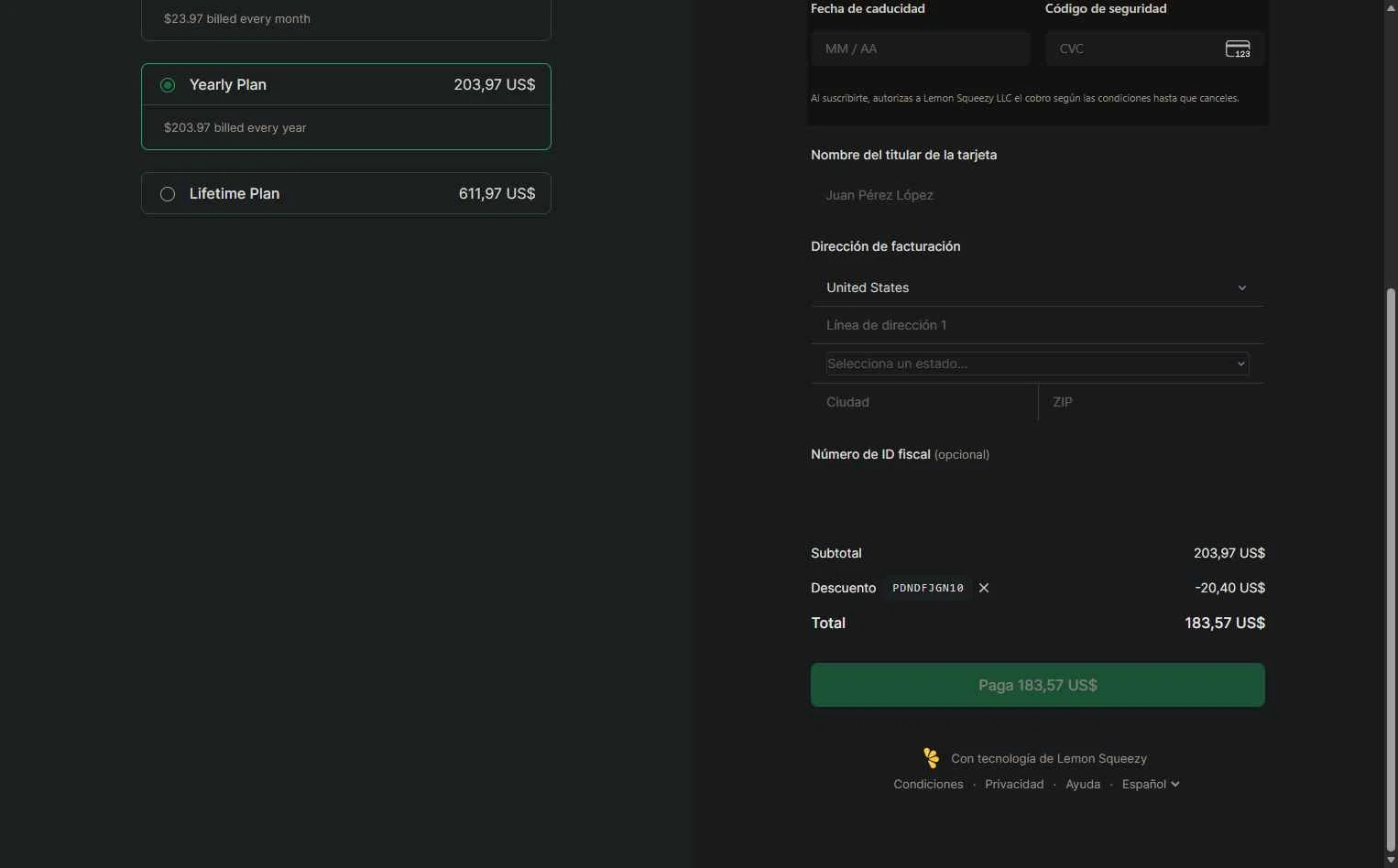 Easypanel checkout page showing Easypanel discount code box | Screenshot taken by SimplyCodes community member on Dec 16, 2025