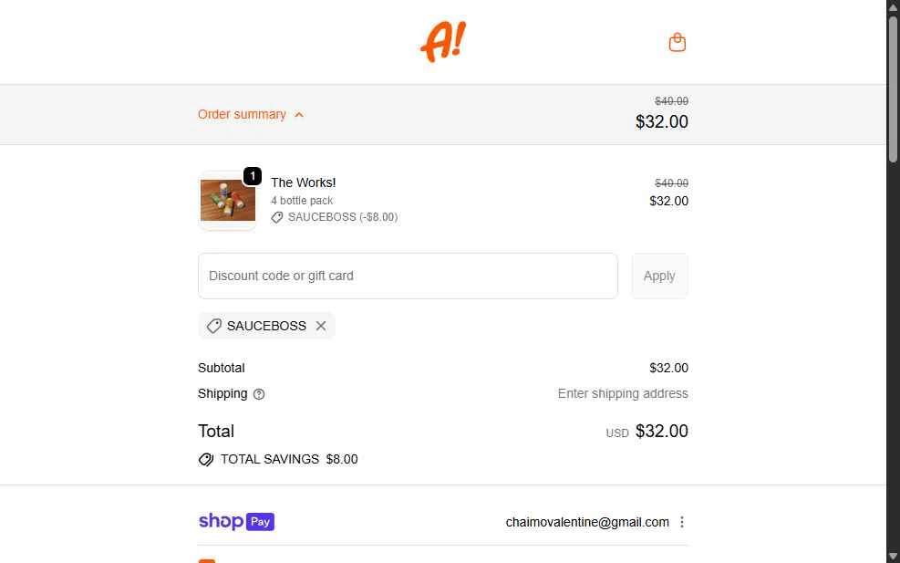 Ayoh! checkout page showing Ayoh! discount code box | Screenshot taken by SimplyCodes community member on Jan 7, 2026