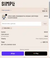 Eat Simpli coupon verification screenshot