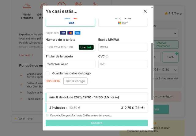 EatWith checkout page showing EatWith promo code box | Screenshot taken by SimplyCodes community member on Sep 1, 2025