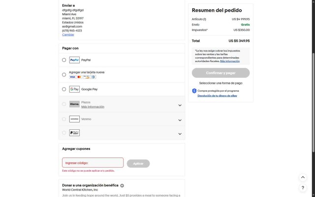 eBay checkout page showing eBay coupon code box | Screenshot taken by SimplyCodes community member on Aug 28, 2025