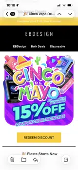 EBDesign coupon verification screenshot
