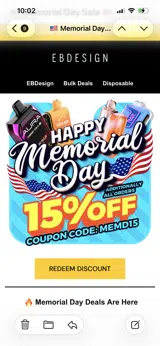EBDesign coupon verification screenshot