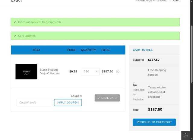 eCard Systems checkout page showing eCard Systems coupon code box | Screenshot taken by SimplyCodes community member on Aug 1, 2025