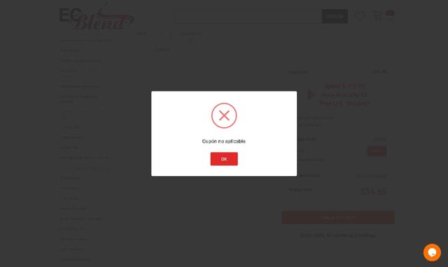 ECBlend Flavors checkout page showing ECBlend Flavors promo code box | Screenshot taken by SimplyCodes community member on Sep 1, 2025