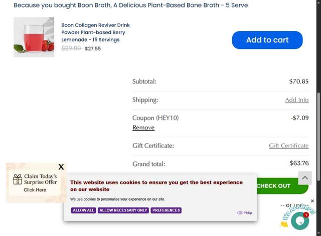 Ecco Bella checkout page showing Ecco Bella coupon code box | Screenshot taken by SimplyCodes community member on Sep 13, 2025