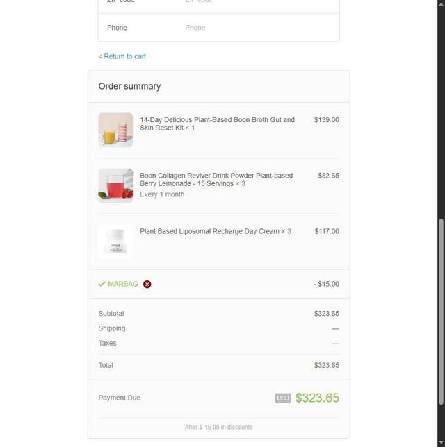 Ecco Bella checkout page showing Ecco Bella coupon code box | Screenshot taken by SimplyCodes community member on Aug 10, 2025