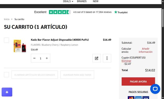 EcigMafia checkout page showing EcigMafia coupon code box | Screenshot taken by SimplyCodes community member on Aug 30, 2025
