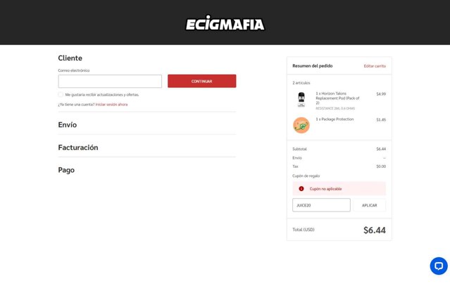 EcigMafia checkout page showing EcigMafia coupon code box | Screenshot taken by SimplyCodes community member on Aug 28, 2025
