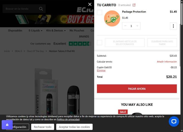 EcigMafia checkout page showing EcigMafia coupon code box | Screenshot taken by SimplyCodes community member on Aug 31, 2025