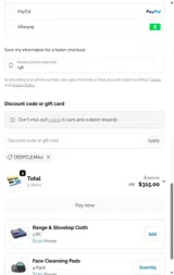 DEEPCLEAN10 coupon verification screenshot