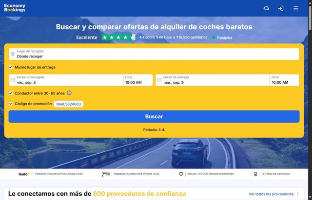 EconomyBookings.com checkout page showing EconomyBookings.com promo code box | Screenshot taken by SimplyCodes community member on Sep 4, 2025