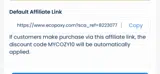EcoPoxy coupon verification screenshot