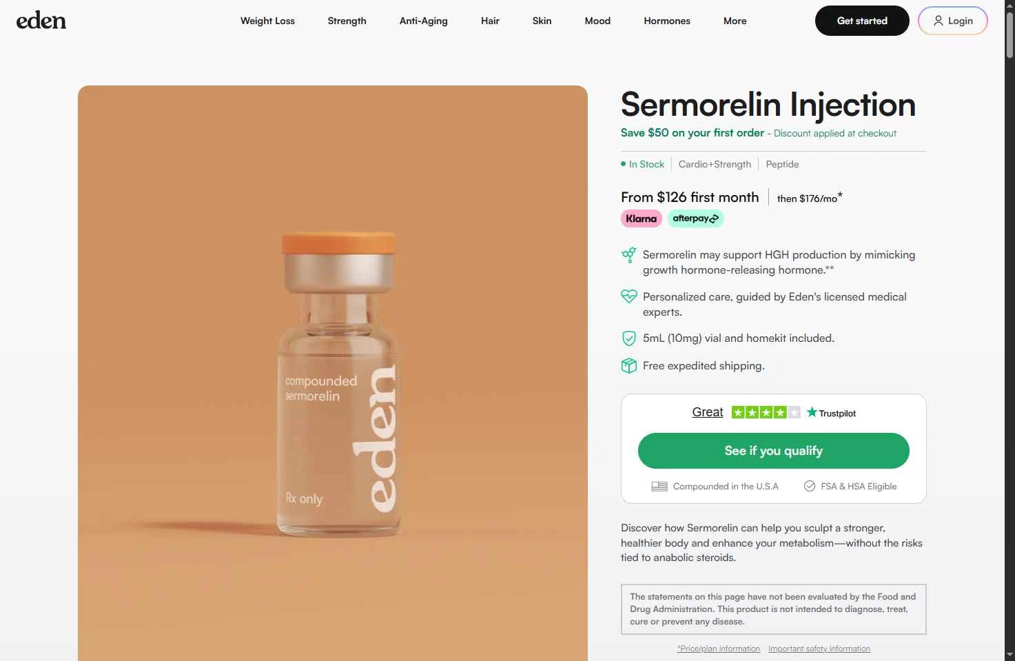 Eden checkout page showing Eden discount code box | Screenshot taken by SimplyCodes community member on Sep 24, 2025