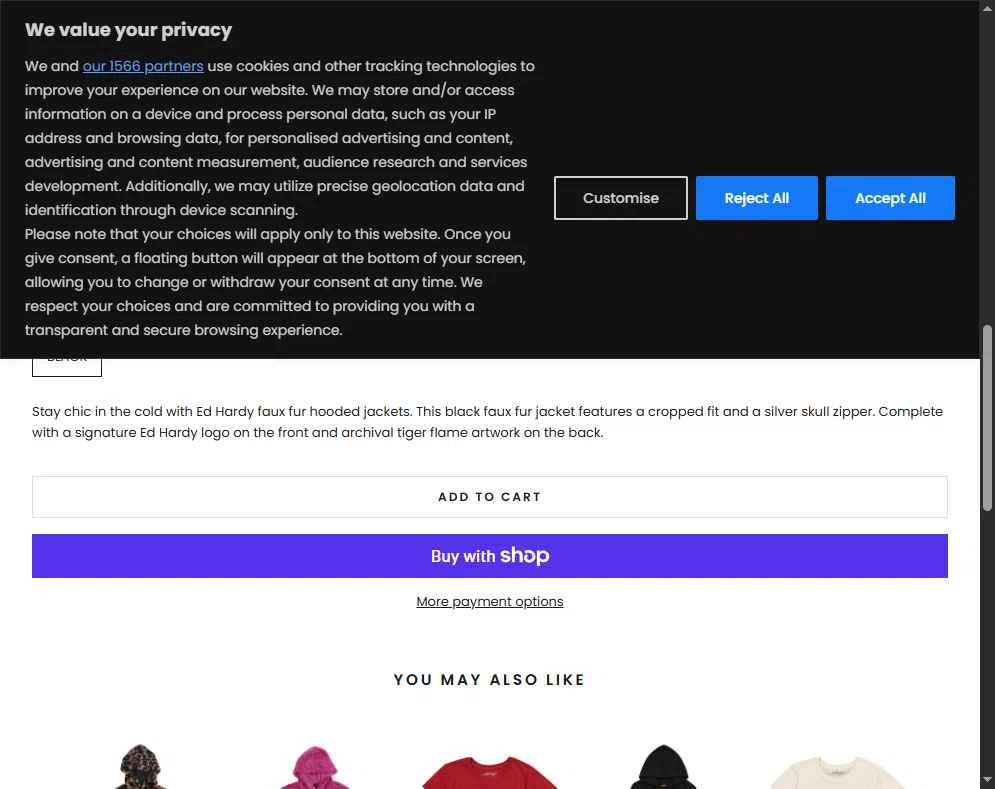 Ed Hardy checkout page showing Ed Hardy discount code box | Screenshot taken by SimplyCodes community member on Feb 19, 2026