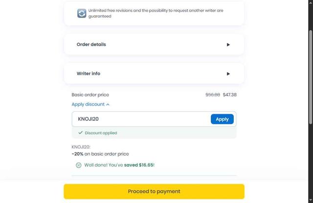Edubirdie checkout page showing Edubirdie promo code box | Screenshot taken by SimplyCodes community member on May 26, 2025