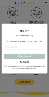 10% coupon verification screenshot