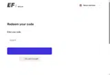 EF Hello coupon verification screenshot