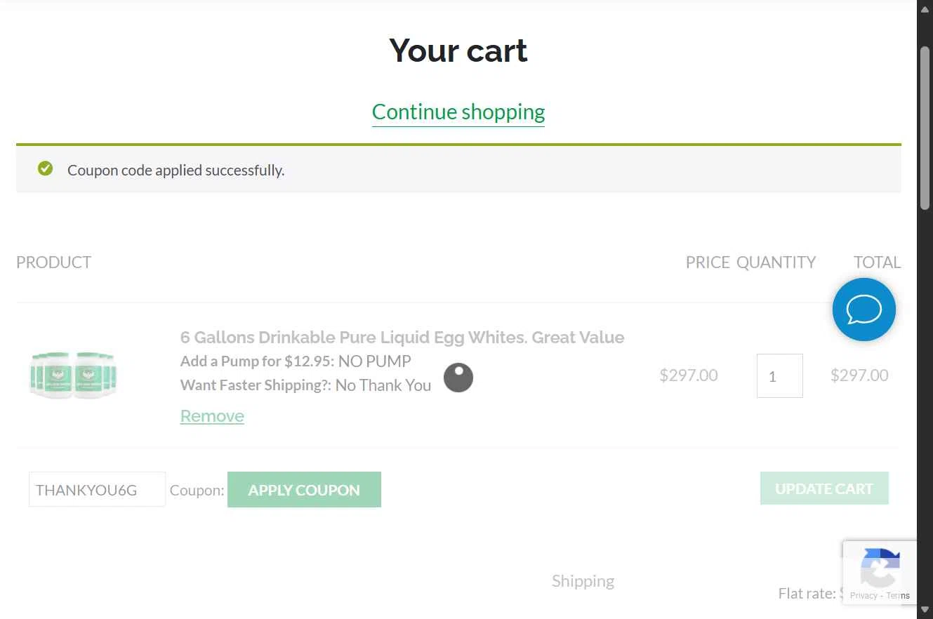 Egg Whites International checkout page showing Egg Whites International promo code box | Screenshot taken by SimplyCodes community member on Jan 2, 2026