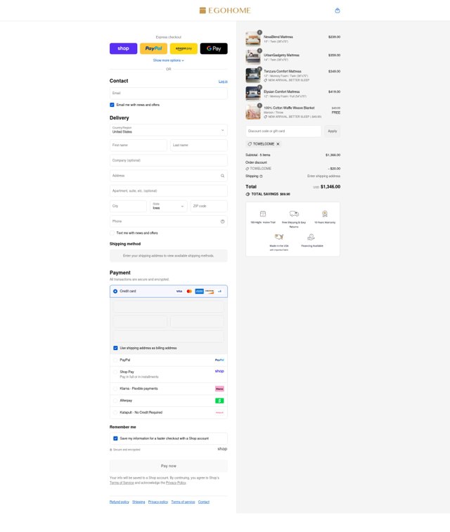 EGO Home checkout page showing EGO Home discount code box | Screenshot taken by SimplyCodes community member on Sep 2, 2025