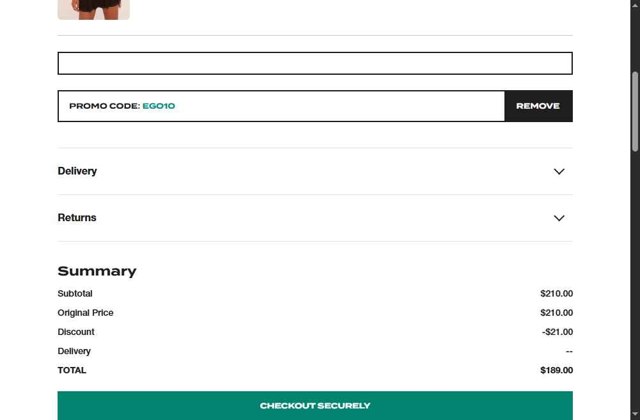 Ego Shoes checkout page showing Ego Shoes coupon code box | Screenshot taken by SimplyCodes community member on Aug 1, 2025