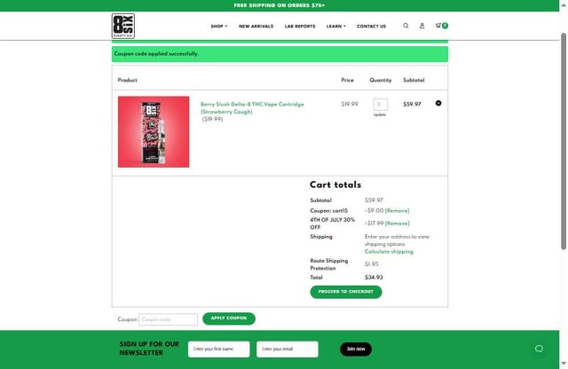 Eighty Six checkout page showing Eighty Six coupon code box | Screenshot taken by SimplyCodes community member on Jul 6, 2025