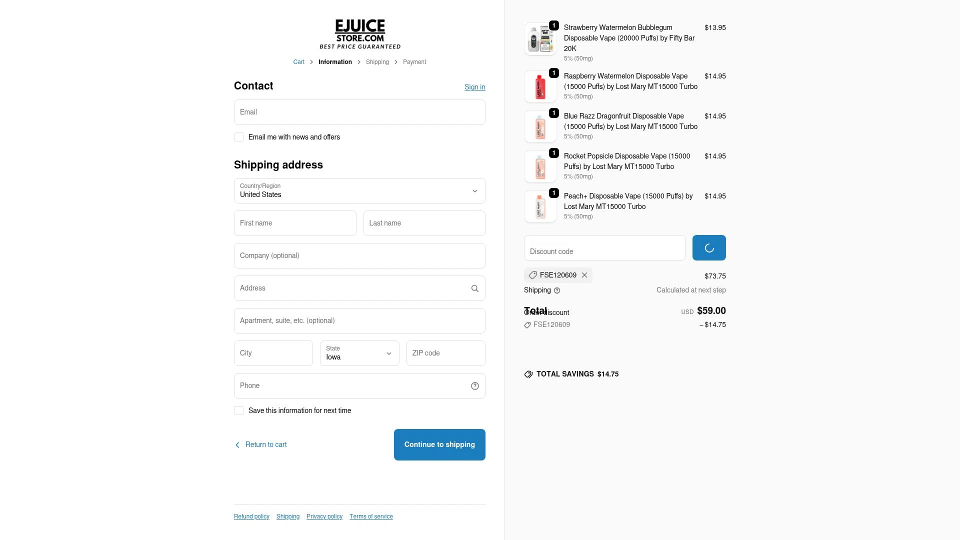 Ejuice Store Promo Codes - 60% Off Coupons May 2026