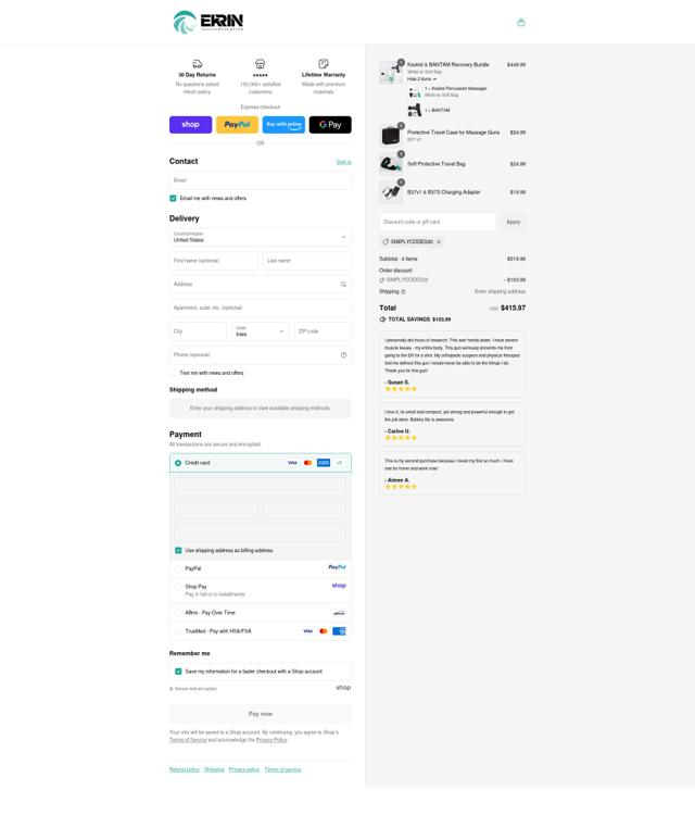 Ekrin Athletics checkout page showing Ekrin Athletics discount code box | Screenshot taken by SimplyCodes community member on Sep 12, 2025