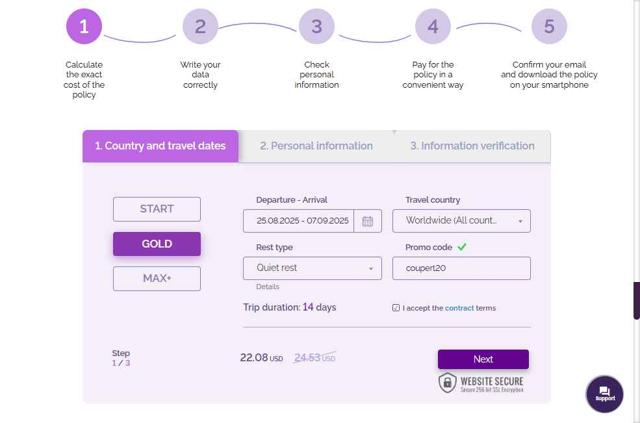 EKTA Traveling checkout page showing EKTA Traveling promo code box | Screenshot taken by SimplyCodes community member on Aug 25, 2025