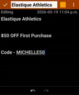Elastique Athletics coupon verification screenshot
