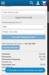 Electric Quilt coupon verification screenshot