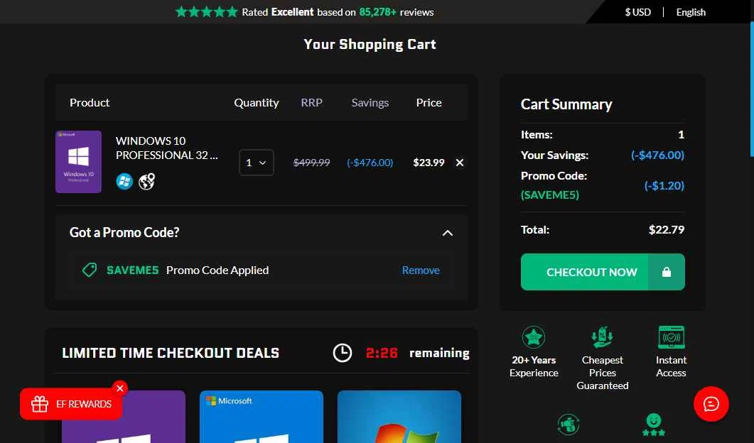 Electronic First checkout page showing Electronic First promo code box | Screenshot taken by SimplyCodes community member on Jan 24, 2026