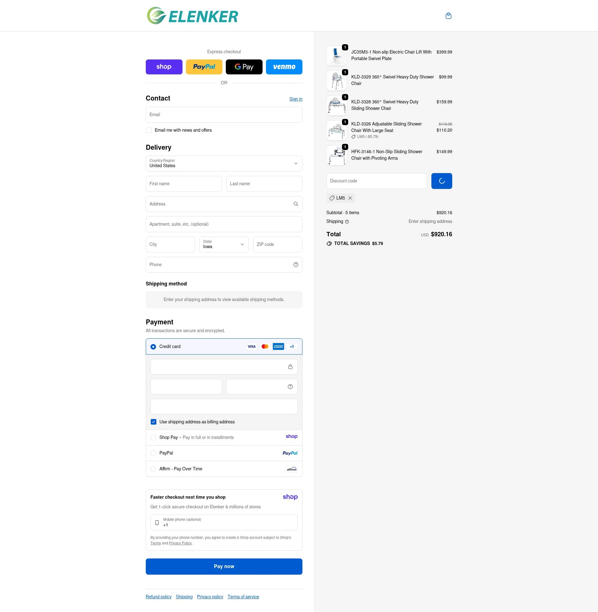 Elenker checkout page showing Elenker discount code box | Screenshot taken by SimplyCodes community member on Jan 11, 2026