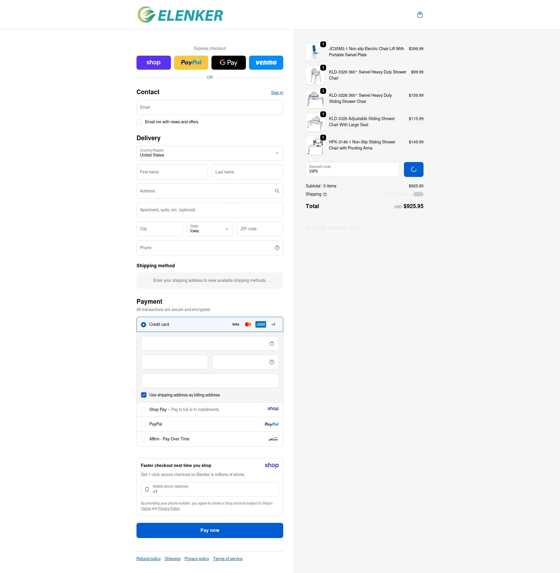 Elenker checkout page showing Elenker discount code box | Screenshot taken by SimplyCodes community member on Jan 11, 2026
