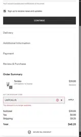 LASTCALL15 coupon verification screenshot