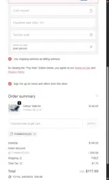 Thankyou25 coupon verification screenshot