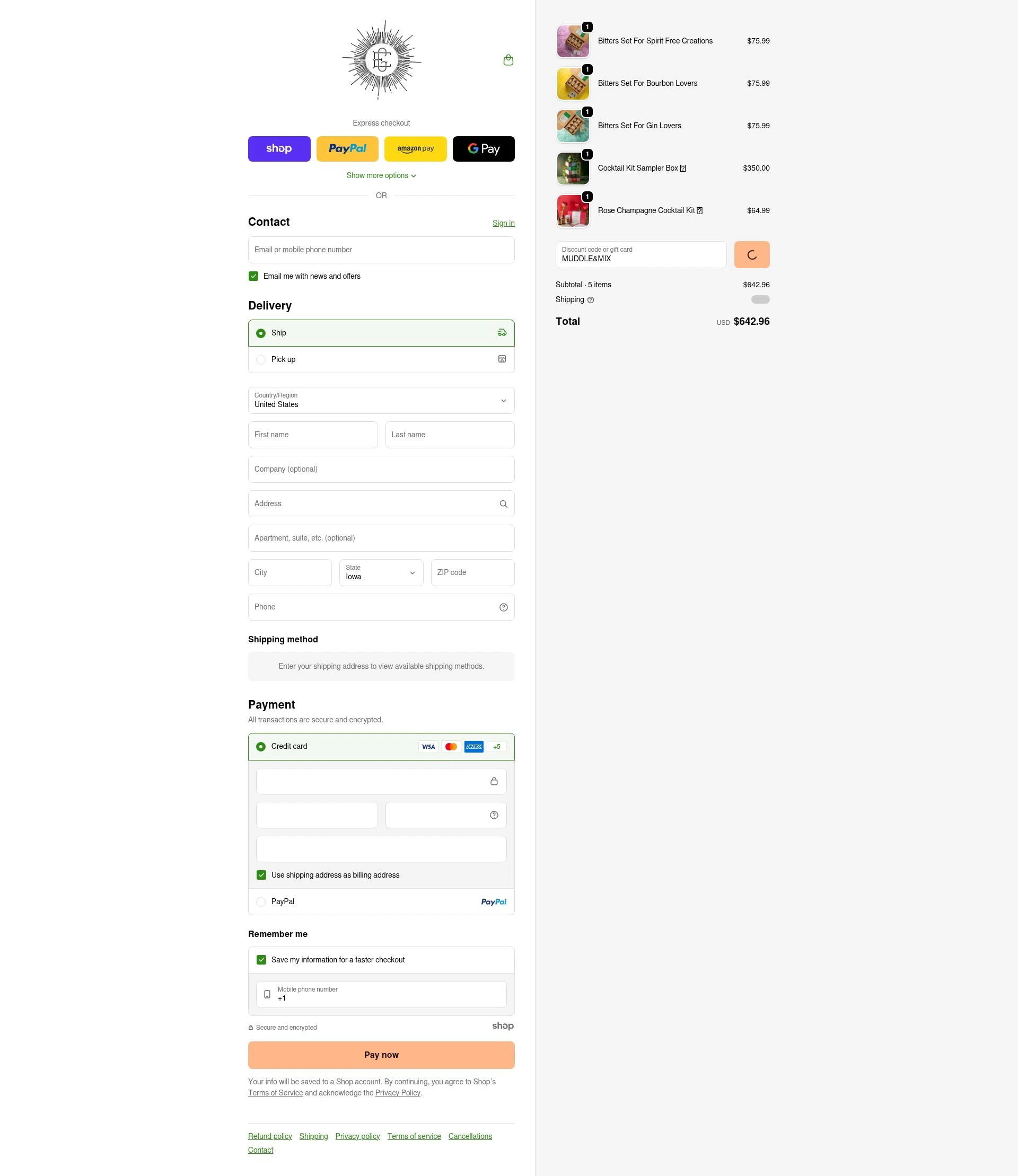 El Guapo Bitters checkout page showing El Guapo Bitters promo code box | Screenshot taken by SimplyCodes community member on Jan 8, 2026
