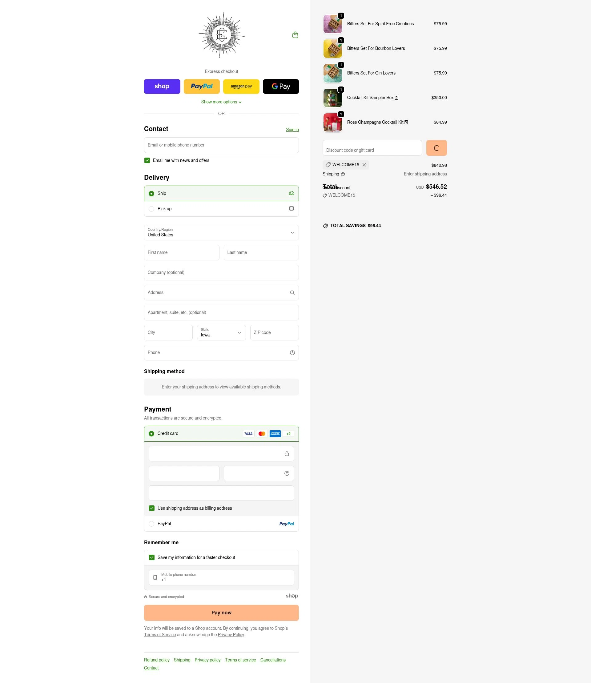 El Guapo Bitters checkout page showing El Guapo Bitters promo code box | Screenshot taken by SimplyCodes community member on Jan 3, 2026