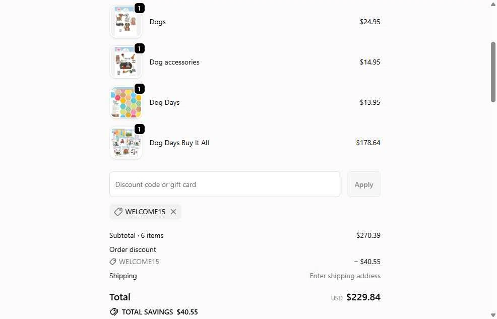 Elizabeth Craft Designs checkout page showing Elizabeth Craft Designs promo code box | Screenshot taken by SimplyCodes community member on Jan 8, 2026
